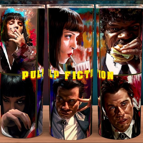 Glow in the Dark Pulp Fiction Classic 90s Movie Tumbler 20oz - Picture 2 of 2